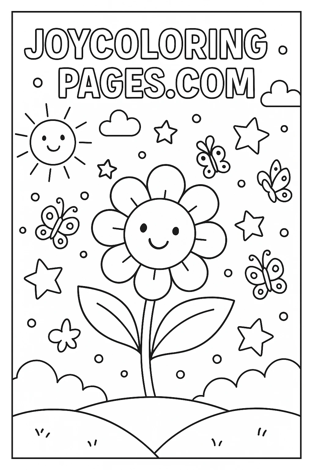 Joy Coloring Pages with Floral Design